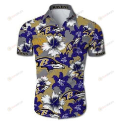 Baltimore Ravens Flower Pattern ??Hawaiian Shirt