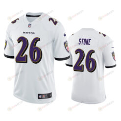 Baltimore Ravens Geno Stone 26 White Vapor Limited Jersey