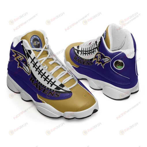 Baltimore Ravens Gold Purple Air Jordan 13 Sneakers Sport Shoes