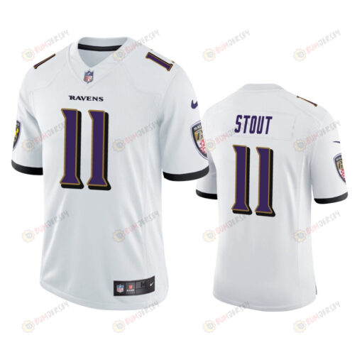 Baltimore Ravens Jordan Stout 11 White Vapor Limited Jersey