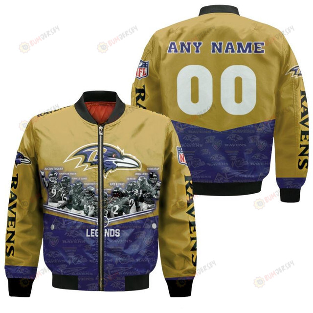 Baltimore Ravens Legends Champions With Custom Name Number Bomber Jacket