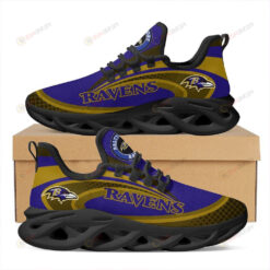 Baltimore Ravens Logo Curve Line Pattern 3D Max Soul Sneaker Shoes