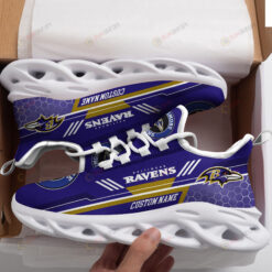 Baltimore Ravens Logo Custom Name Pattern 3D Max Soul Sneaker Shoes