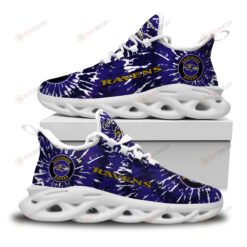 Baltimore Ravens Logo Custom Name Tie Dye Pattern 3D Max Soul Sneaker Shoes