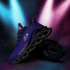 Baltimore Ravens Logo Pattern 3D Max Soul Sneaker Shoes In Purple