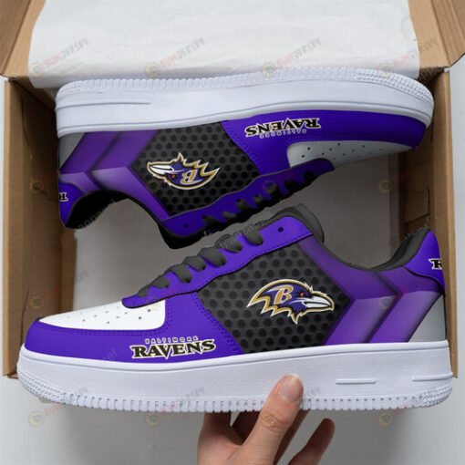 Baltimore Ravens Logo Pattern Air Force 1 Printed In Purple Blue