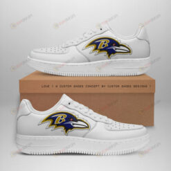 Baltimore Ravens Logo Pattern Air Force 1 Printed In White