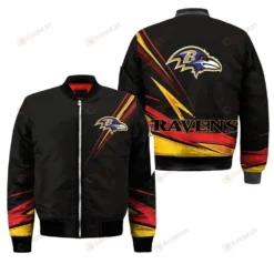 Baltimore Ravens Logo Pattern Bomber Jacket - Black