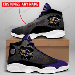 Baltimore Ravens Logo Pattern Custom Name Air Jordan 13 Shoes Sneakers