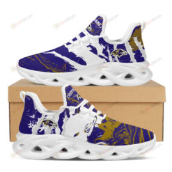 Baltimore Ravens Logo Slick Pattern Custom Name 3D Max Soul Sneaker Shoes