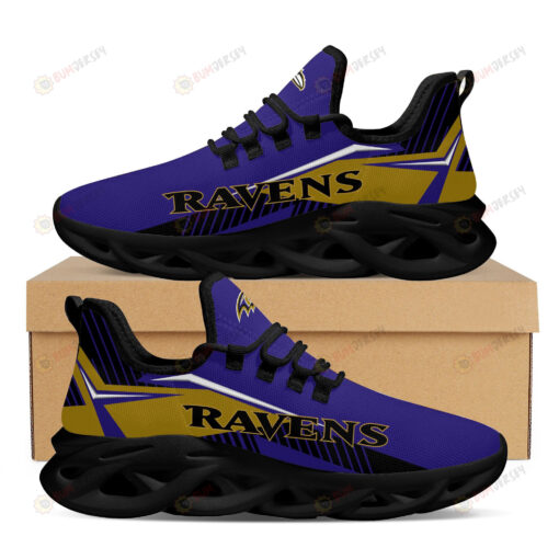 Baltimore Ravens Logo Stripe Pattern 3D Max Soul Sneaker Shoes