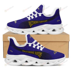 Baltimore Ravens Logo Stripe Pattern 3D Max Soul Sneaker Shoes In Purple