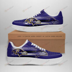 Baltimore Ravens Logo Stripe Pattern Air Force 1 Printed In Purple