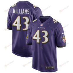 Baltimore Ravens Marcus Williams 43 Game Jersey - Purple Jersey