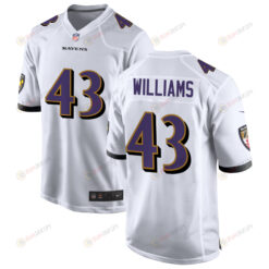 Baltimore Ravens Marcus Williams 43 Game Jersey - White Jersey