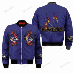 Baltimore Ravens Pattern Bomber Jacket - Purple