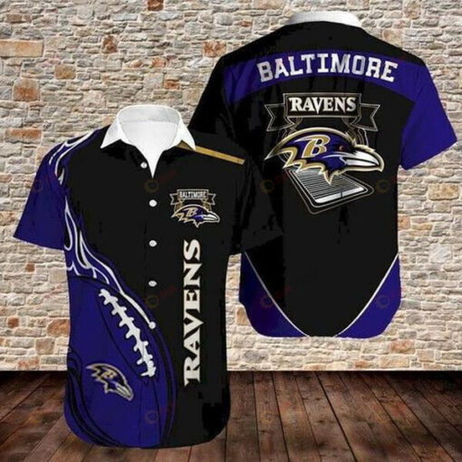 Baltimore Ravens Rugby Ball ??Hawaiian Shirt