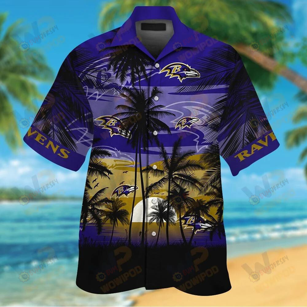 Baltimore Ravens Tropical Hawaiian Shirt Beach Short Sleeve