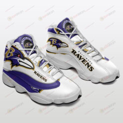 Baltimore Ravens White Air Jordan 13 Sneakers Sport Shoes