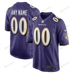 Baltimore Ravens Youth Custom 00 Game Jersey - Purple