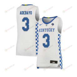 Bam Adebayo 3 Kentucky Wildcats Basketball Elite Men Jersey - White