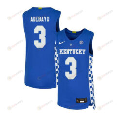 Bam Adebayo 3 Kentucky Wildcats Elite Basketball Men Jersey - Royal Blue