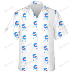 Barbecue For Independence Day Of America On White Background Hawaiian Shirt