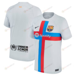 Barcelona 2022/23 Third Breathe Stadium Player Men Jersey - Gray