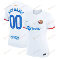 Barcelona 2023/24 Away Custom Women Jersey - White