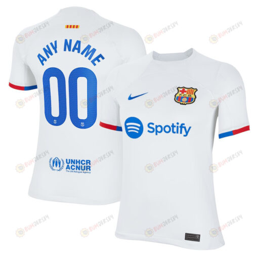 Barcelona 2023/24 Away Custom Youth Jersey - White