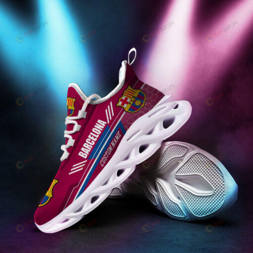 Barcelona Logo Beehive Pattern Custom Name 3D Max Soul Sneaker Shoes