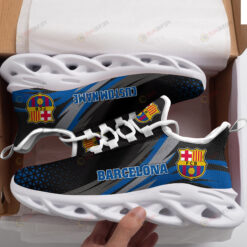 Barcelona Logo Custom Name Pattern 3D Max Soul Sneaker Shoes In Black