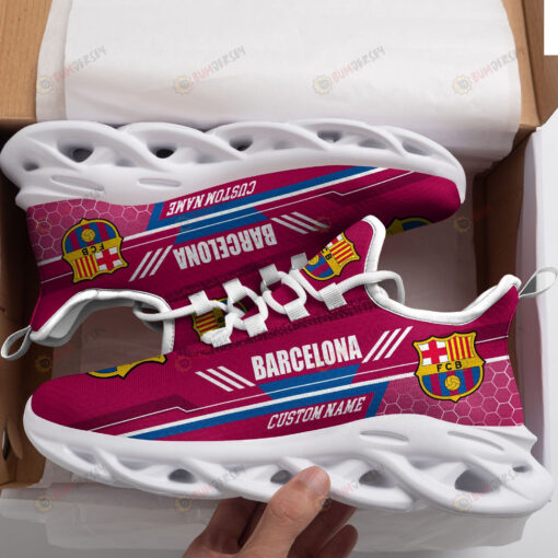 Barcelona Logo Pattern Custom Name 3D Max Soul Sneaker Shoes