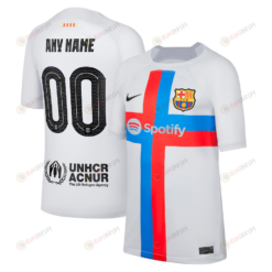 Barcelona Youth 2022/23 Third Breathe Stadium Custom Jersey - Gray