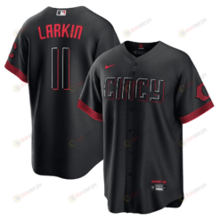 Barry Larkin 11 Cincinnati Reds 2023 City Connect Men Jersey - Black