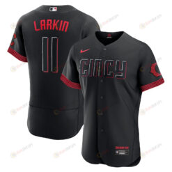 Barry Larkin 11 Cincinnati Reds 2023 City Connect Player Elite Jersey - Black