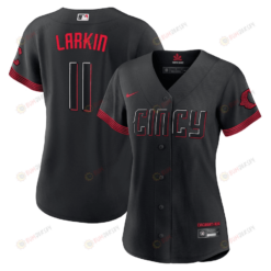 Barry Larkin 11 Cincinnati Reds Women 2023 City Connect Jersey - Black
