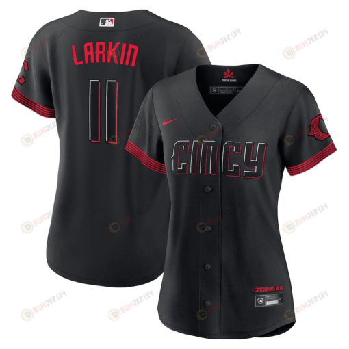 Barry Larkin 11 Cincinnati Reds Women 2023 City Connect Jersey - Black