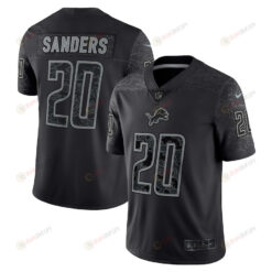 Barry Sanders 20 Detroit Lions Retired Player RFLCTV Limited Jersey - Black