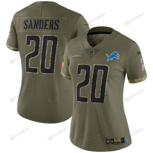 Barry Sanders Detroit Lions Women's 2022 Salute To Service Retired Player Limited Jersey - Olive