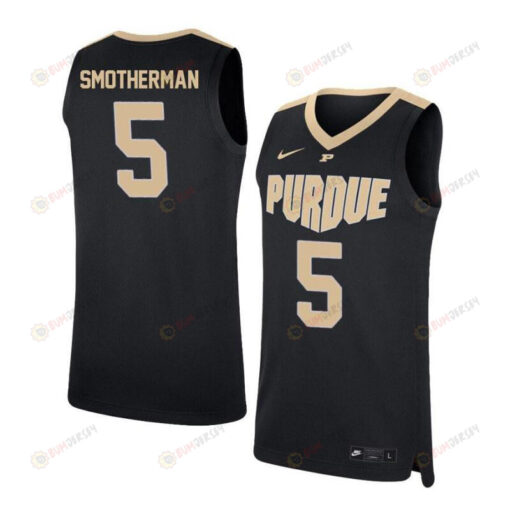 Basil Smotherman 5 Purdue Boilermakers Elite Basketball Men Jersey - Black