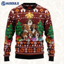 Basset Hound Pine Tree Ugly Sweaters For Men Women Unisex