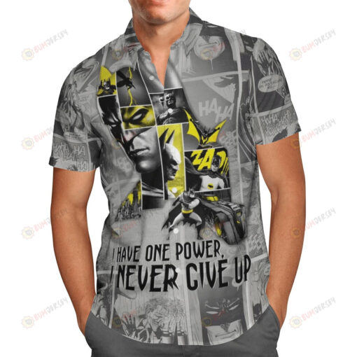 Batman Power Never Give Up Curved Hawaiian Shirt