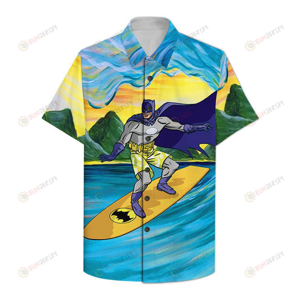 Batman Surfing Hawaiian Shirt Summer Beach Short Sleeve