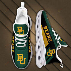 Baylor Bears Logo Black Yellow Stripe Pattern 3D Max Soul Sneaker Shoes In Green