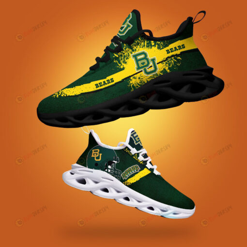 Baylor Bears Logo Helmet And Splatter Pattern 3D Max Soul Sneaker Shoes