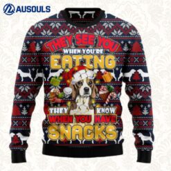 Beagle They Know When You Have Snacks Ugly Sweaters For Men Women Unisex