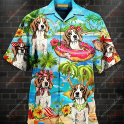 Beagles On Vacation Unisex Hobbies Funny Hawaiian Shirt