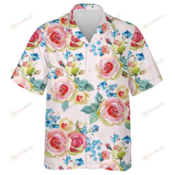 Beautiful English Rose Spring Flower Garden Vintage Design Hawaiian Shirt