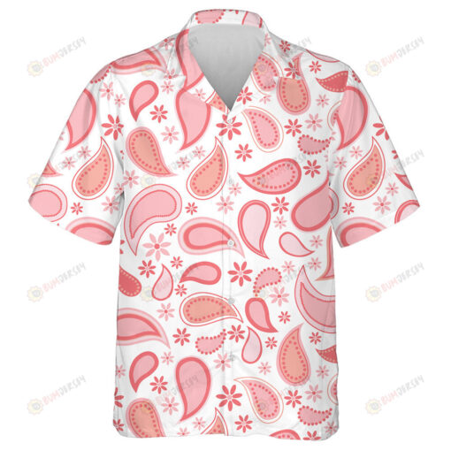 Beautiful Paisley And Small Flowers In Pink Design Hawaiian Shirt